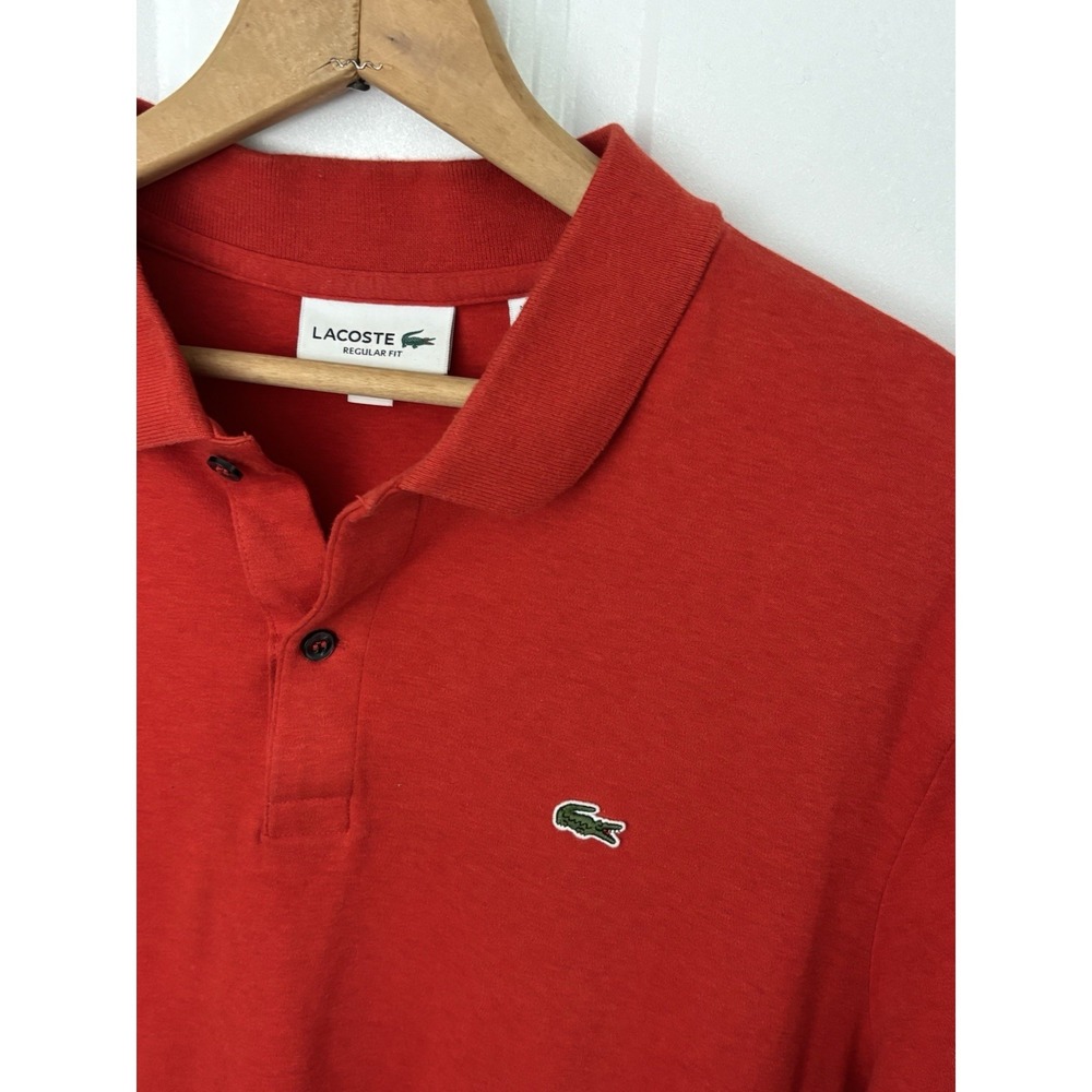 Lacoste Mens‎ Red Short Sleeve Cotton Polo Shirt XL Tennis Sporty 0592